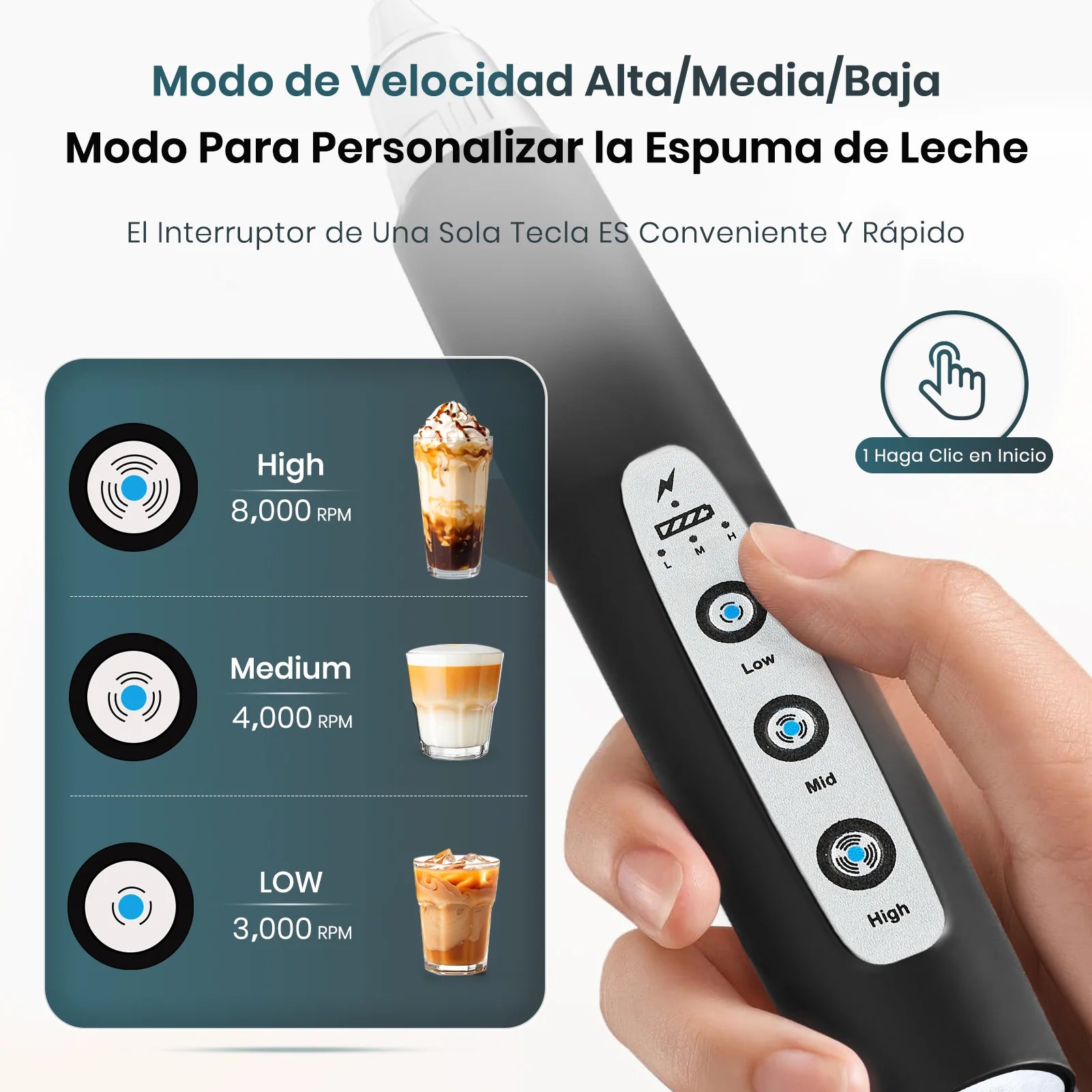 Espumador y Batidora Portátil InstantCoffee