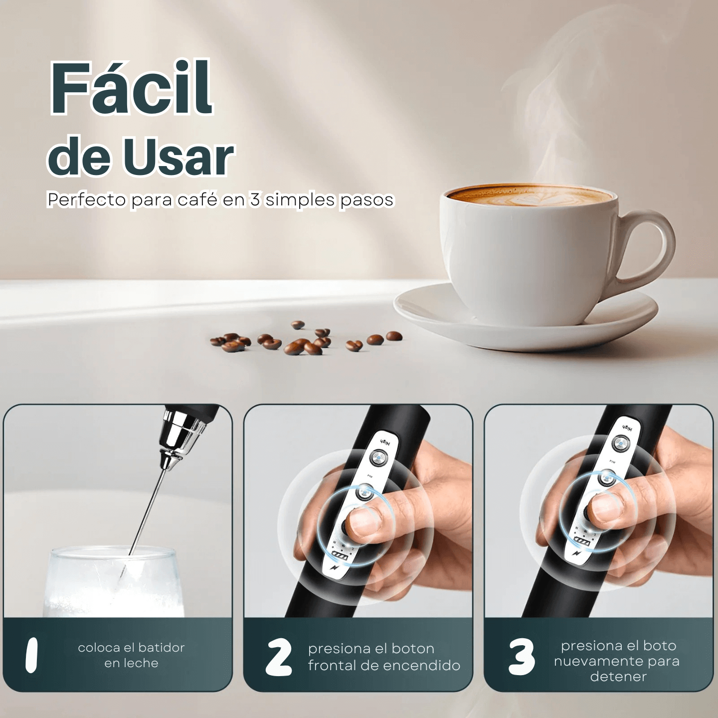 Espumador y Batidora Portátil InstantCoffee