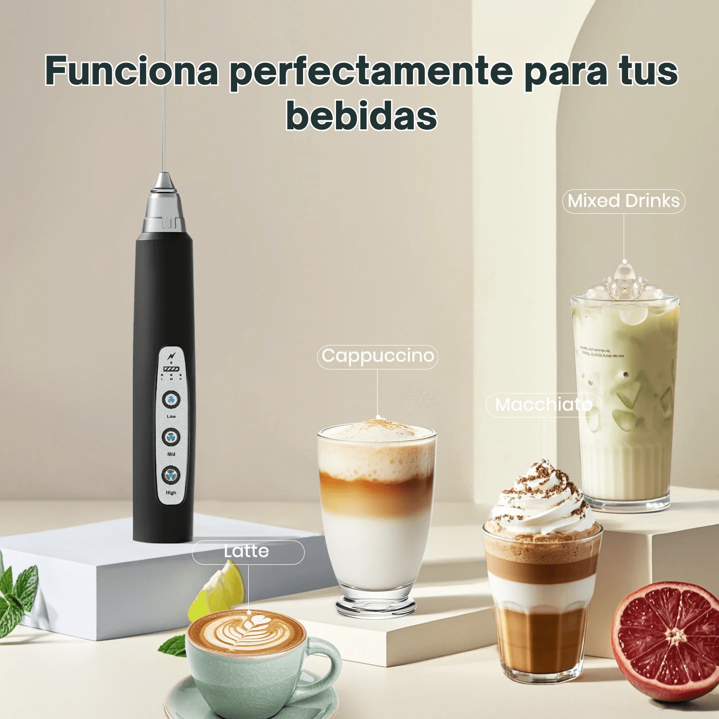 Espumador y Batidora Portátil InstantCoffee